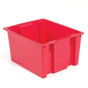 Stack And Nest Shipping Container No Lid 23-1/2x19-1/2x10 Red Lot of 3 - Picture 1 of 1