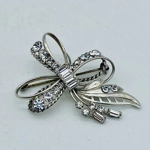 Designer Carl Art Sterling Silver Brooch Pin Pendant Signed CA Arrow Rhinestones - Picture 1 of 13