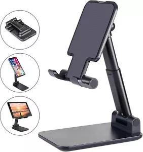 Adjustable Phone Stand Tablet Desktop Holder Foldable Mount iPad iPhone Kindle - Picture 1 of 14