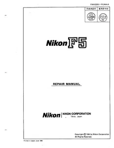 NIKON F5 Camera Service Repair Manual & Parts List PDF - Picture 1 of 3