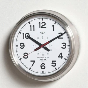 Dulton Bristol Wall Clock S-30 White 30.5cm Silent Analog Stainless Steel Japan - Picture 1 of 5