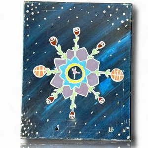 Eine bemalte Leinwand Künstler Original Kunstwerk Kunstwerk intern Stern Tor Zeit Raum - Bild 1 von 4