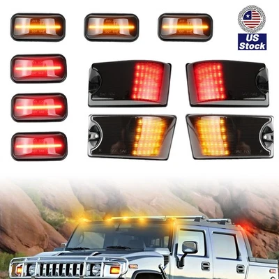 Комплект светодиодных дымчатых габаритных огней для кабины крыши Hummer H2 2003-09 H2 SUT 2005-09 10 шт. - Изображение 1 из 4