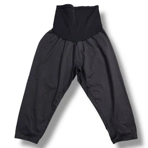 Motherhood Maternity Womens Athletic Capri Leggings Stretchy Casual Black XL - Picture 1 of 8