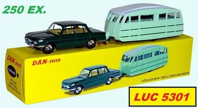 DINKY 534+811 PAR DAN TOYS BMW 1500+CARAVANE HENON#DAN-A04 - Photo 1/3