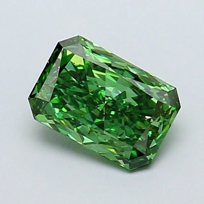 1.46 Ct Radiant Cut Best Lab Grown IGI Diamonds Fancy Vivid Green VS2 For Ring - Image 1 of 4