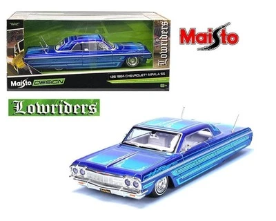 Chevrolet Impala SS Lowrider Chevy Maisto 1964 azul metálico 1/26 - Imagem 1 de 2