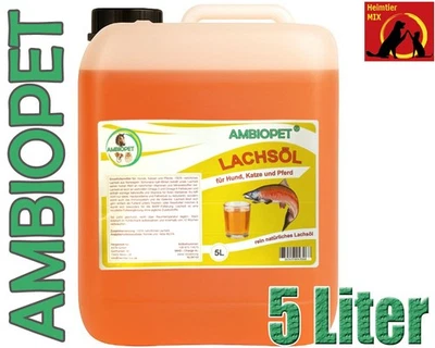 Ambiopet Premium Lachsöl 5L Fisch-Öl für Hund Pferd Katze BARF Omega 3 & 6 Lachs - Bild 1 von 4