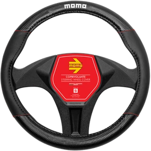 MOMO Carbon Steering Wheel Cover Black/Red (M) - Picture 1 of 1