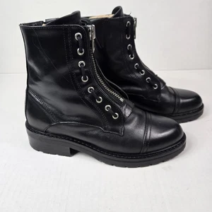 AllSaints Ariel Leder Schnürstiefel Reißverschluss Größe 38 US 7,5 Top Zustand - Bild 1 von 13