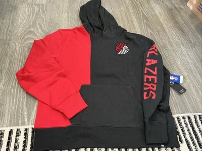 47 品牌 Portland Trail Blazers 连帽衫红色/黑色男式尺寸:XL 全新带标签 — 第 1/4 张图片
