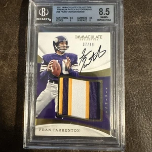 2017 Panini Immaculate Fran Tarkenton Vikings Premium Patch Auto /49 - Picture 1 of 8