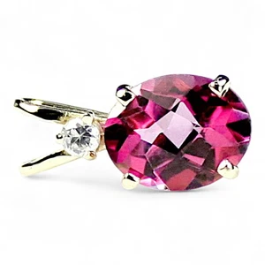 Pure Pink Topaz, 14KY Gold Pendant, P021 - Picture 1 of 3
