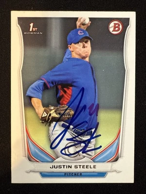 2014 Bowman Draft Justin Steele Signed 1st Bowman Card DP120 Cubs Autograph Auto - Image 1 of 2