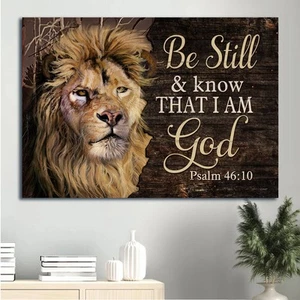 Jesus Landscape Poster, Canvas - Bible verse wall art, God Psalm 4610 Poster,... - Picture 1 of 11