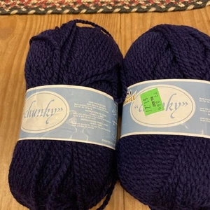 Lot of 2 #57 Ultra Navy Outremer Phentex Chunky Yarn Acrylic 3 oz 125y - Picture 1 of 5