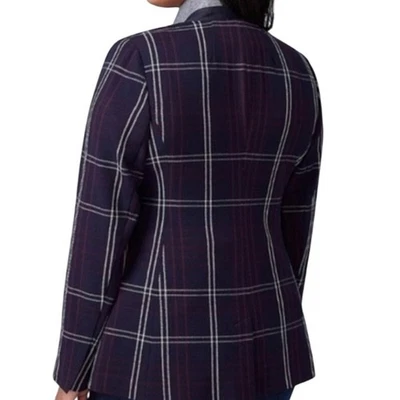 Blazer Lane Bryant The Bryant Feminino Tamanho 14 Azul Marinho Xadrez Jaqueta Academia - Imagem 1 de 4