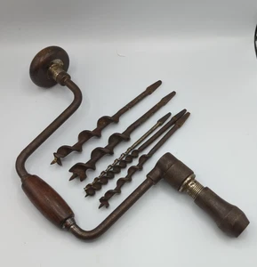 Stanley No. 921 -10" Spezialeinsätze Bohrer mit Palisander Scheibe/Griff mit 5 Bits - Bild 1 von 11