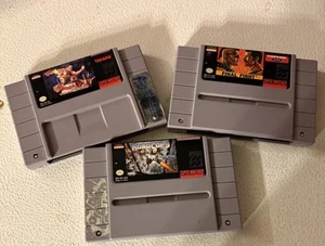 SNES Super Nintendo Lot Of 3 Vintage Games - Robocop 3, Fatal Fury, Final Fight! - Picture 1 of 8