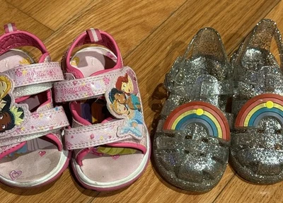 2 Pairs Of Girls Toddler Size 7 Sandals, Princess & Gap - Image 1 of 4