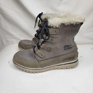 Sorel Botas Acogedoras Joan Nieve Invierno Gris Gamuza Imitación Piel NL2745-052 Mujer Talla 7 - Imagen 1 de 8