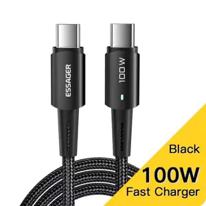 USB C 100W 5A PD Type C to USB Type-C Quick Charge 4.0 Fast Charge 1M - Picture 1 of 11