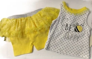 New DDG Darlings Yellow " Be Happy" 2 Piece Short Set Size 6/9 Months - Picture 1 of 6