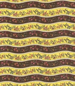 Emperatriz Oro Marrón 1800 Reproducción Floral Raya Windham Tela - Imagen 1 de 1