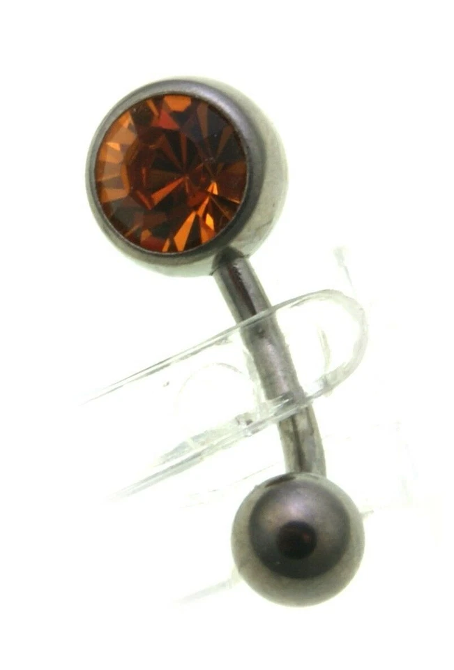 Titan Navel Piercing Orange Zirconia Banana Citrine Colored Navel Piercing - Image 1 of 1