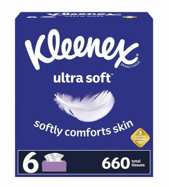 Kleenex Ultra Soft Facial Tissues 6 Boxes - 660 Total Tissues