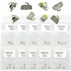 Paquete de 50 tubos bucales de ortodoncia dental 0,022 Roth MBT 1er 2do molar adhesivos - Imagen 1 de 52