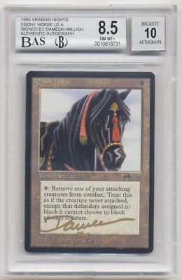 Graded Gold Signed Ebony Horse BGS BAS Arabian Nights Artist Dameon Willich MTG! - Image 1 of 2