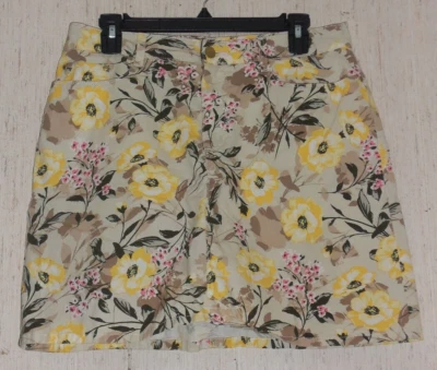 EXCELENTE MUJER Croft & Barrow PIEDRA ELÁSTICA BEIGE CON FALDA FLORAL TALLA 10 Foto 1 de 3