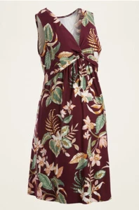 Old Navy Maternity Nursing Burgundy Floral Twist Front Jersey Dress Size XS - Picture 1 of 1