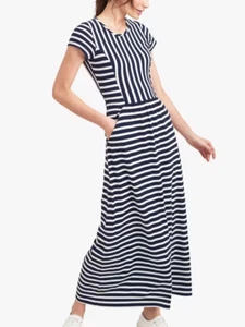 Joules - Trudy Jersey Maxi Dress With Pockets Navy Cream Size: UK 10 rrp £50 - Picture 1 of 20