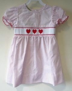 NWT Classic Whimsy Smocked Hearts Dress Girl's Size 7 - Picture 1 of 2
