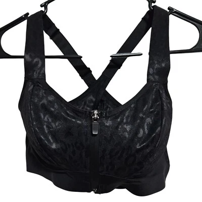 Victorias Secret Knockout Cheetah Print Front Zip Underwire Sports Bra 32DDD - Image 1 of 4