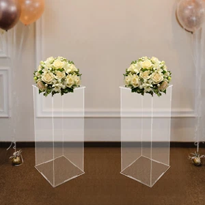 25*25*60cm Clear Acrylic Display Stand Flower Stand Wedding Birthday Party 2PCS - Picture 1 of 11