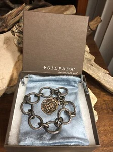 Silpada Sterling Silver Guardian Angel "Watch Over Me" Charm Bracelet 8", 22.4g - Picture 1 of 12