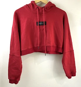 Echt Womens Size M Cropped Pullover Hooded Jumper Red Hoodie - Picture 1 of 11