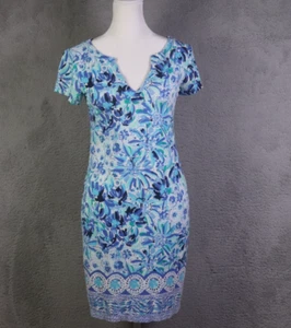 Lilly Pulitzer Sophiletta Dress XS Blue Floral Summer Preppy Resort UPF 50 - Picture 1 of 9