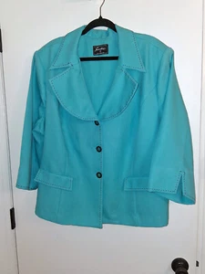 Sweet Suit Woman Turquoise Blazer - Size 22 - Picture 1 of 4