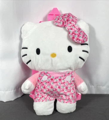 Mochila Hello Kitty Rosa Arco 14” Felpa Rosa y Gris con Pequeño Bolsillo con Cremallera Foto 1 de 3