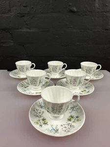6 x Minton Spring Valley Coffee / Espresso Cups and Saucers Set - Picture 1 of 6