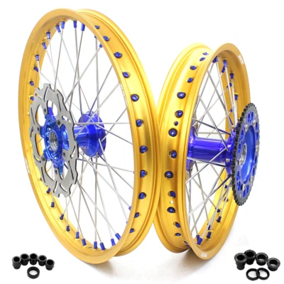 Llantas KKE 21/19 Cast MX aptas para Yamaha YZ125 YZ250 YZ250F 2001-2015 YZ450F llanta dorada Foto 1 de 4