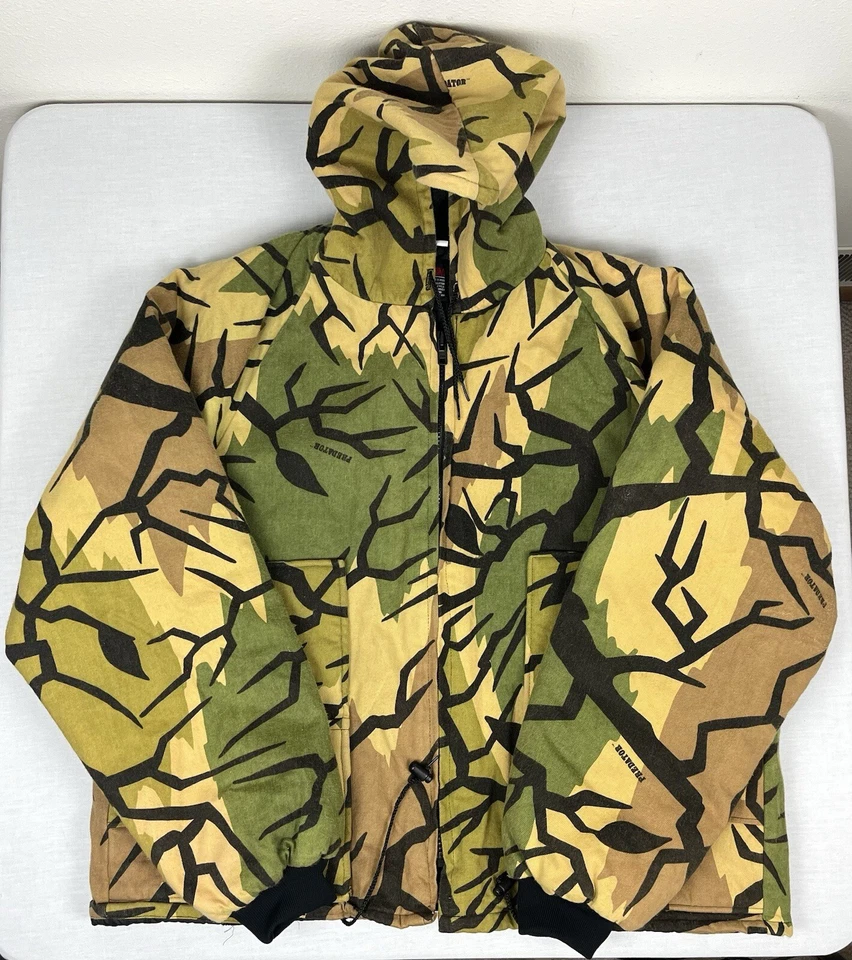 复古 Predator 迷彩连帽 3M 绝缘夹克男式 XL 码  — 第 1/4 张图片
