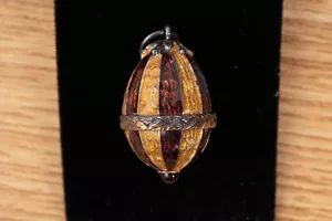 Egg Pendant Gold and Brown Two Toned Color - Picture 1 of 4