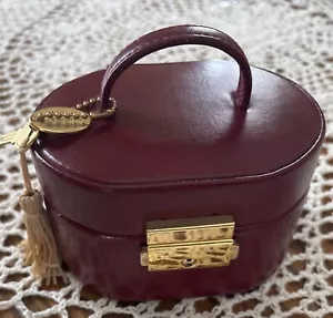 Wolf Designs Schmuckkästchen "echtes" Leder rot Vintage mit Schlüssel & Quaste - Bild 1 von 5