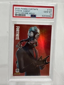 2020 PANINI FORTNITE OPTICHROME HOLO #154 CHAOS AGENT PSA 10 - Picture 1 of 3