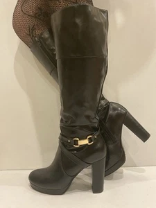 Sexy Atmosphere Botas Negras Hasta la Rodilla Hebilla Dorada UK6 EU39 EN MUY BUENA CONDICIÓN - Imagen 1 de 9